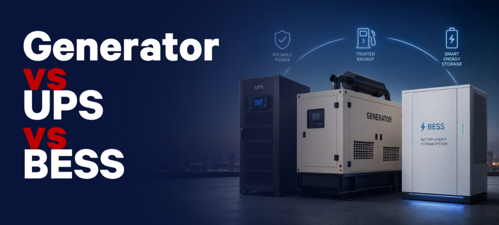 Generator vs UPS vs BESS