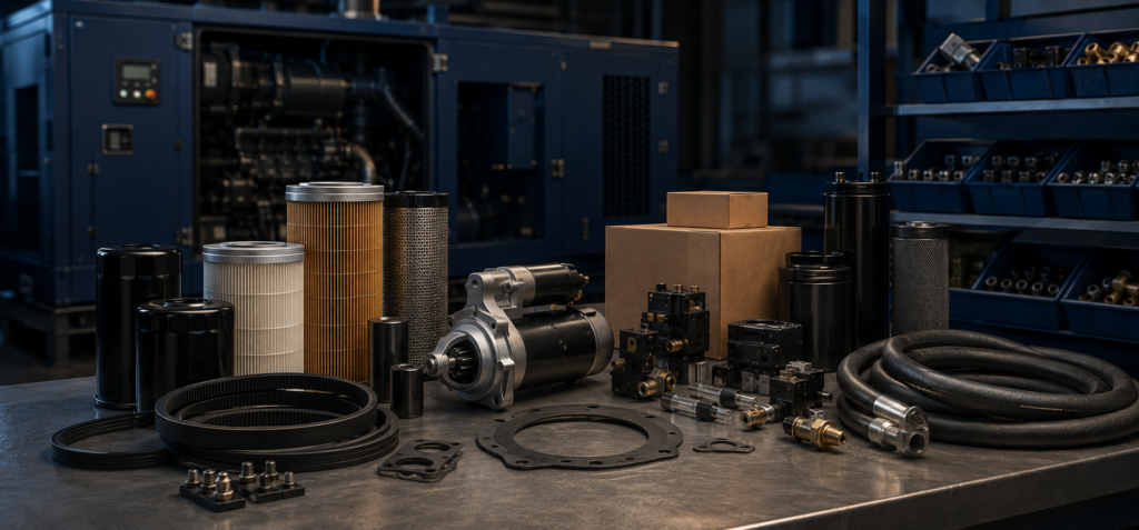 Critical Generator Spares in front of generators